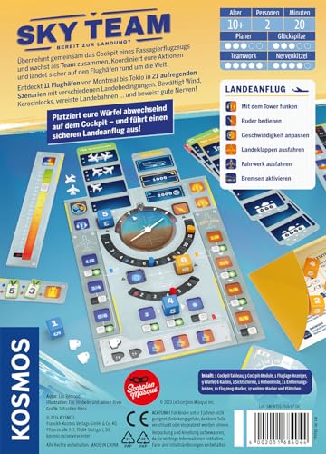 Kosmos 684044 Sky Team - Bereit zur Landung? Spiel des Jahres 2024, kooperatives Spiel für 2 Personen ab 10 Jahre, Strategiespiel, Brettspiel, Gesellschaftsspiel 2