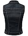 DRESSIS Womens Casual Sleeveless Denim Jean Cropped Vest Jacket DARKBLUE L