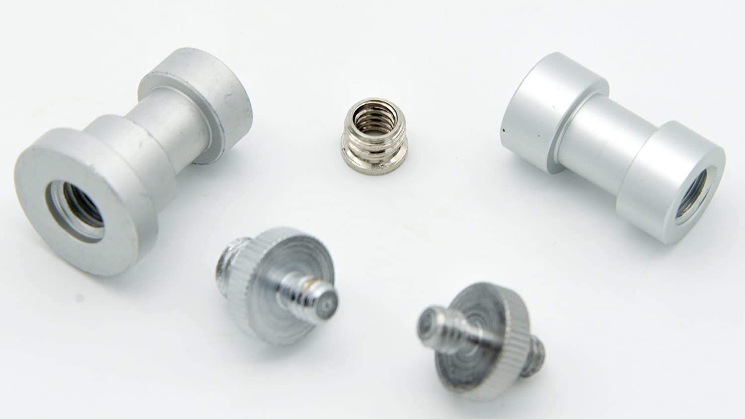 PROtastic 5pc Camera Screw Adapter Kit : 1/4" / 3/8" / Male/Female/Light Stand Spigot