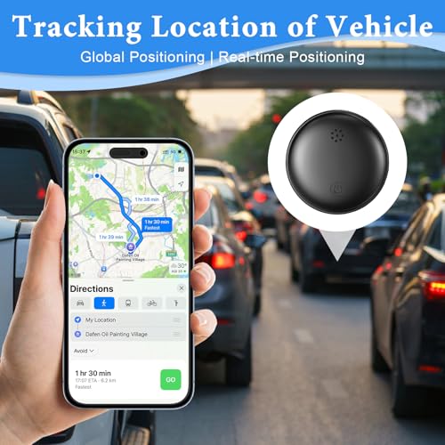 Car GPS Tracker, Car GPS Locator Compatible with iOS and Android, Air Tracker without Subscription, Global Coverage Real Time Magnetic Tracking Hidden GPS for Car/Motorcycle