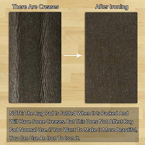 Enjoy Holiday 1981 Non Slip Area Rug Pad - 4 x 6, 1/3" Thick Dual Surface. Reduce Noise Grippers Area Runner Carpet Mat for Hardwood Floor, Super Strong Grip, Provides Protection and Cushion
