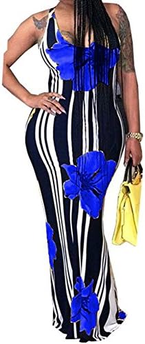 Womens Tie Dye Maxi Dresses Sleeveless Casual Sexy Vintage Floral Summer Boho Bodycon Long Dress Plus Size Sundresses