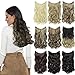 EMERLY Secret Halo Hair Extensions 20inch One Piece Highlight Invisible Crown Headband Hairpieces Hidden Elastic Miracle Fish Wire Synthetic Wavy Ombre Hair Extensions