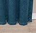 HLC.ME Redmont Lattice Geometric Thick Soft Thermal Insulated Energy Efficient Room Darkening Privacy Blackout Grommet Curtain Panels for Living Room - Set of 2 Panels (52 x 84 Inches Long, Teal Blue)