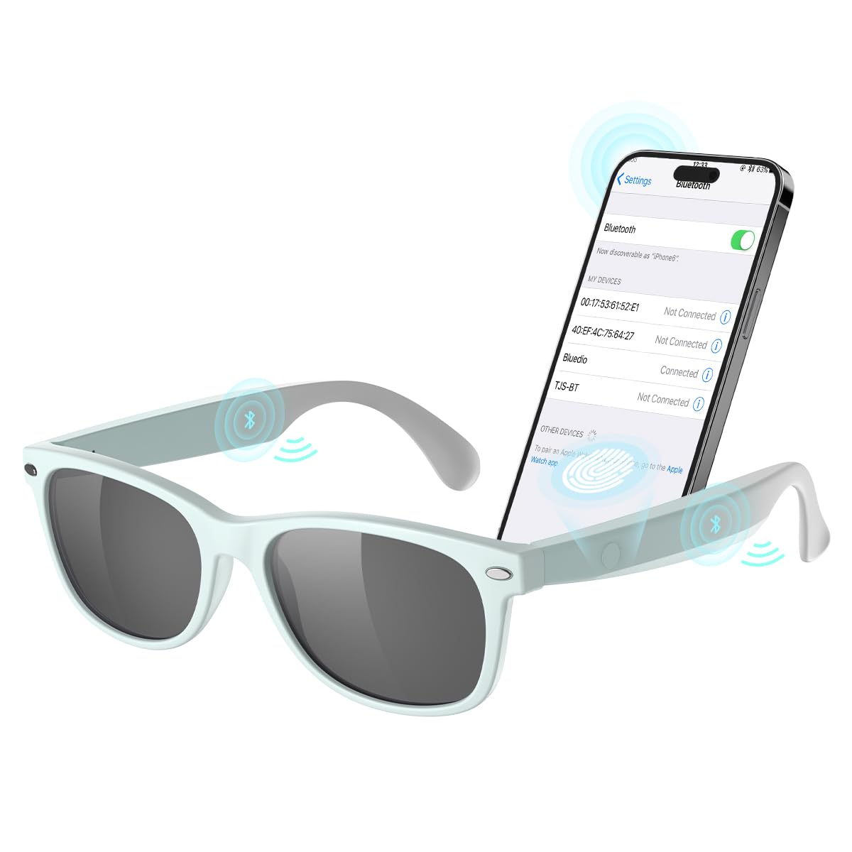 Photo 1 of Smart Bluetooth Sunglasses, XO Smart Bluetooth Audio Glasses for Women Men,Athletic/Outdoor UV Protection Riding, Driving,Fishing, Running (Mint Green)
