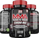 MMA Training Pre Workout Capsules for Men and Women | Cardio MAX - NO Pump! Boost Energy, Stamina, Recovery & Endurance | 217mg of Caffeine 60 Servings | Creatine Free by USA SUPPLEMENTS