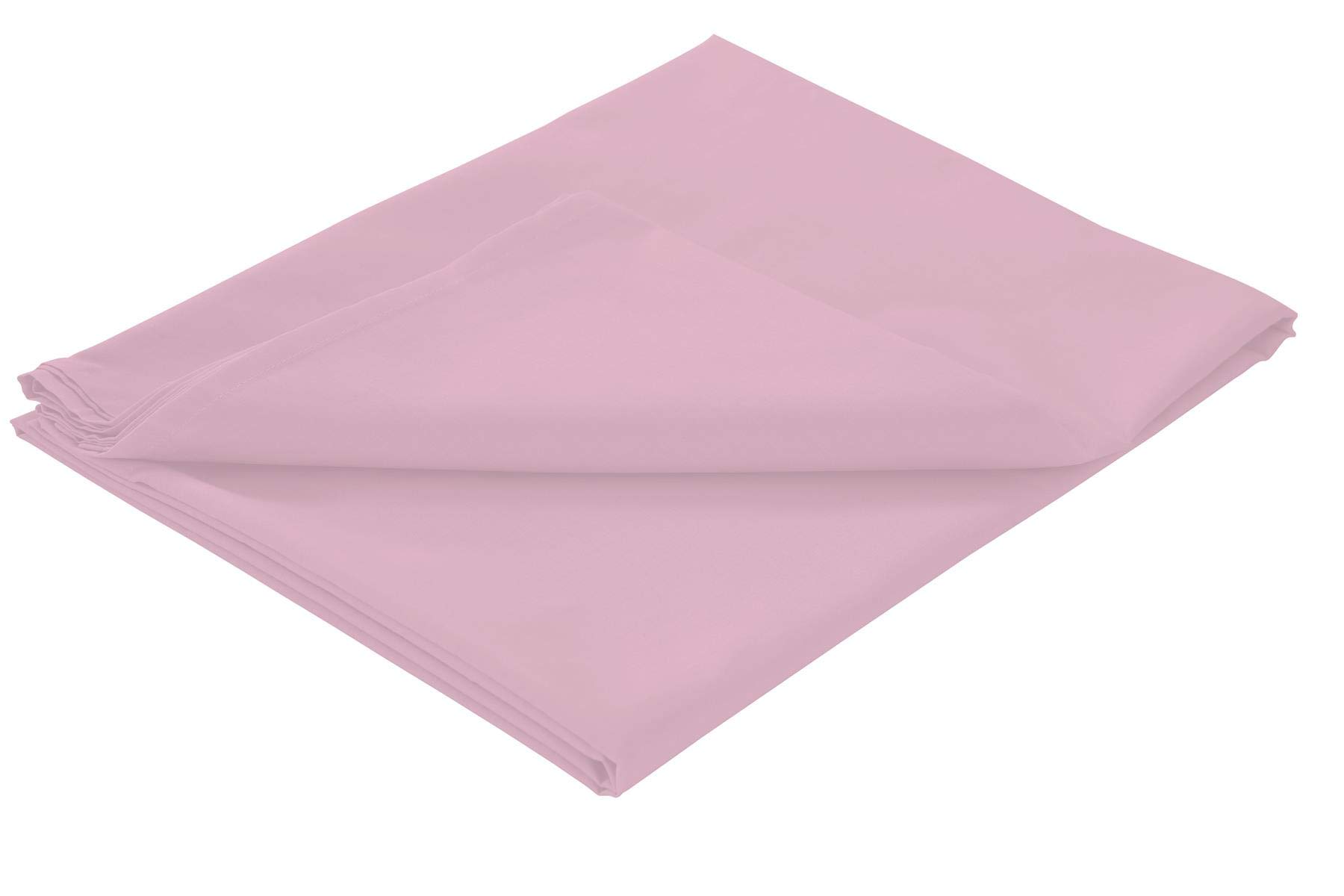 Olivia Rocco Flat Sheets, Easy Care Polycotton Full Bed Sheet, King Light Pink