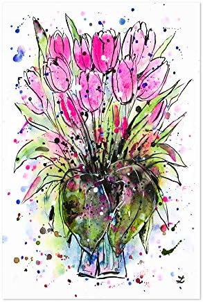 Noir Gallery Floral Botanical Tulips Painting 8" x 10" Unframed Art Print/Poster