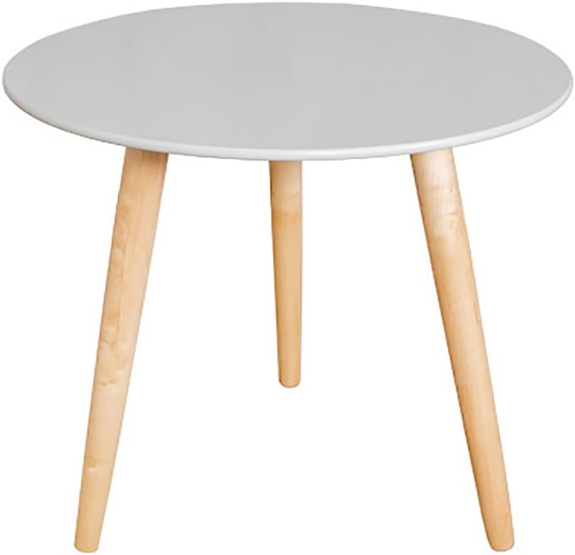 End side table Solid Wood Round Table Simple Modern Coffee Table Side Table Coffee Table Shelf White, Yellow, Green And Gray ( Color : Gray , Size : 50*51cm )