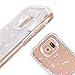 Samsung Galaxy S7 Edge case,Crosstree Liquid, Appmax Cool Quicksand Moving Stars Bling Glitter Floating Dynamic Flowing Case Liquid Cover for galaxy s7 edge. (Heart Blue)