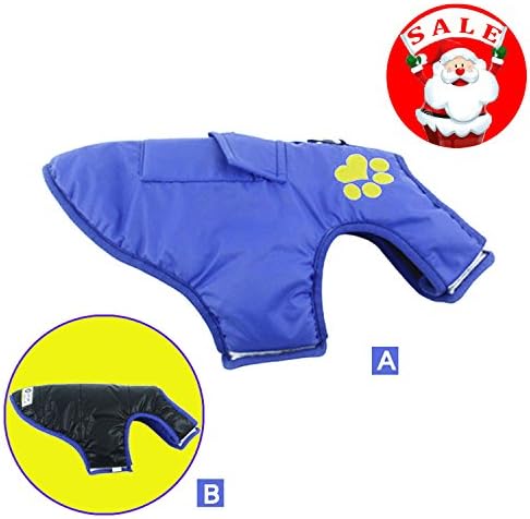 Waterproof Dog Coat, HungMeo Pet Vest Clothes for Dog Cat Puppy Coat Dog Cold Weather Coats Sweatshirt Winter Wear Sweater for Small Medium Large Dogs (2# Chest-16.5", Blue)