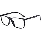 GUDVUE Blue Light Glasses for Men Rectangle Computer Glasses Gaming Eyeglasses, Black