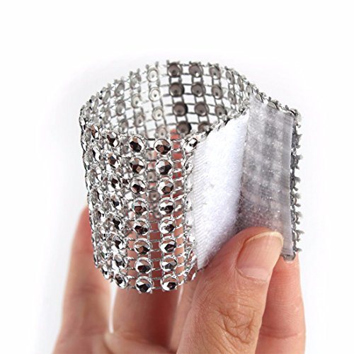 image for Yuengs 100 PCS Napkin Rings Sparkly Adornment for Wedding/Shower/Party