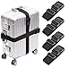 4 Pack Luggage Straps, Adjustable Suitcase Belts, Briskyloom Heavy Duty Non-Slip Travel Luggage Straps, TSA Approved with Quick-Release Buckle Travel Accessories Bag Straps (Black)