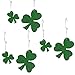 90shine 6PCS St Patrick’s Day Shamrock Decorations - Green Clover Tree Party Ornaments Supplies