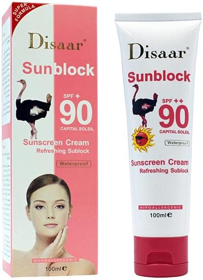 DISAAR Sunscreen Cream SPF90 Refreshing Sunblock Waterproof 100ml UVA UVB
