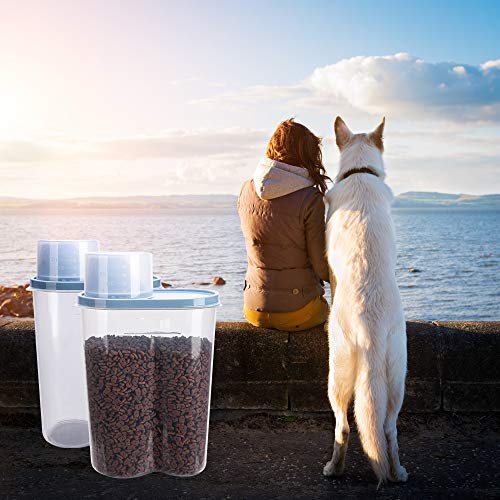 GreenJoy 2 Pack 2lb/2.5L Pet Food Storage Container with Measuring Cup