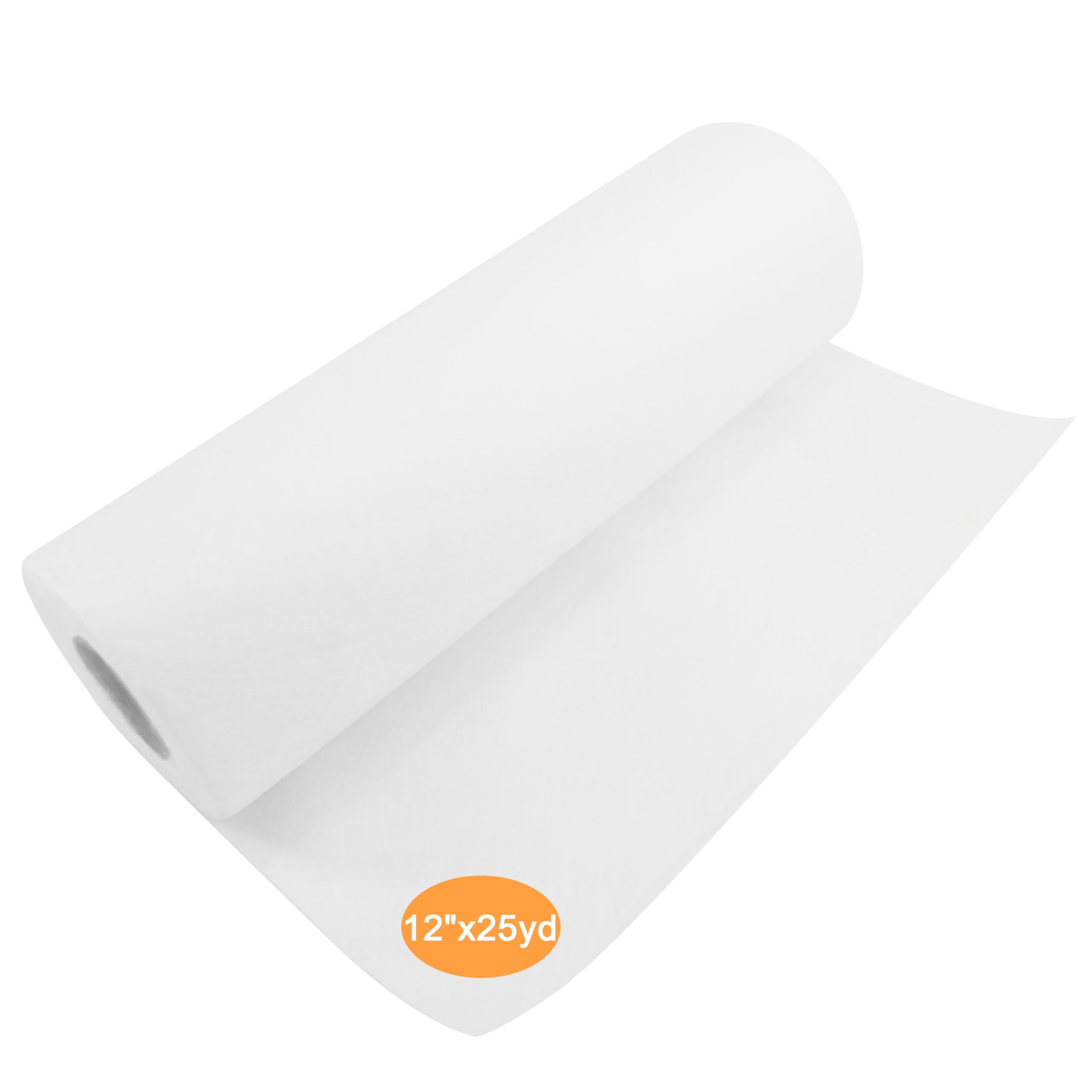 New brothread Wash Away - Water Soluble Machine Embroidery Stabilizer Backing & Topping 12" x25Yd roll - Light Weight 40gm (1.5oz) - Cut into Variable Sizes for Machine Embroidery and Hand Sewing