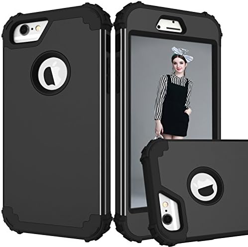 iPhone 6 Case, iPhone 6s Case, Awinning [Hard PC + Soft Silicone] Hybrid Heavy Duty Shockproof Full-Body Protective Case for Apple iPhone 6/6s 4.7-inch Black