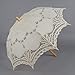 Artwedding Scallop Edge Embroidery Pure Cotton Lace Wedding Umbrella in Beige Onesize