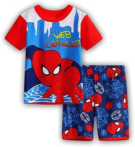 Fribro Superhero Sleepwear Sports Cotton PJS Spider-Manchildren's Boys Pajamas