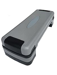 KLB plataforma de step para realizar ejercicios, ajustable, de 32", con 4 soportes de elevación, ideales para deportes y fitness.