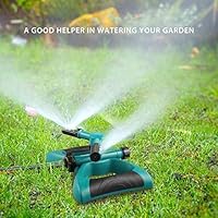 Lawn Sprinkler, Automatic 360 Rotating Adjustable Kids Sprinkler Lawn Irrigation System Covering Large Area with Leak Free Design Durable 3 Arm Sprayer, Summer Outdoor Game Waterpark Toys Accessories