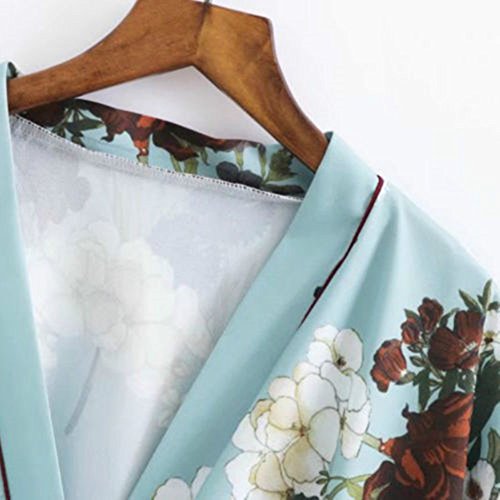 Women Kimono Jacket Cardigan Yukata Coat Short Haori Noragi Outwear Retro Loose Top (As Picture Show, US XXS Bust: 40.2")