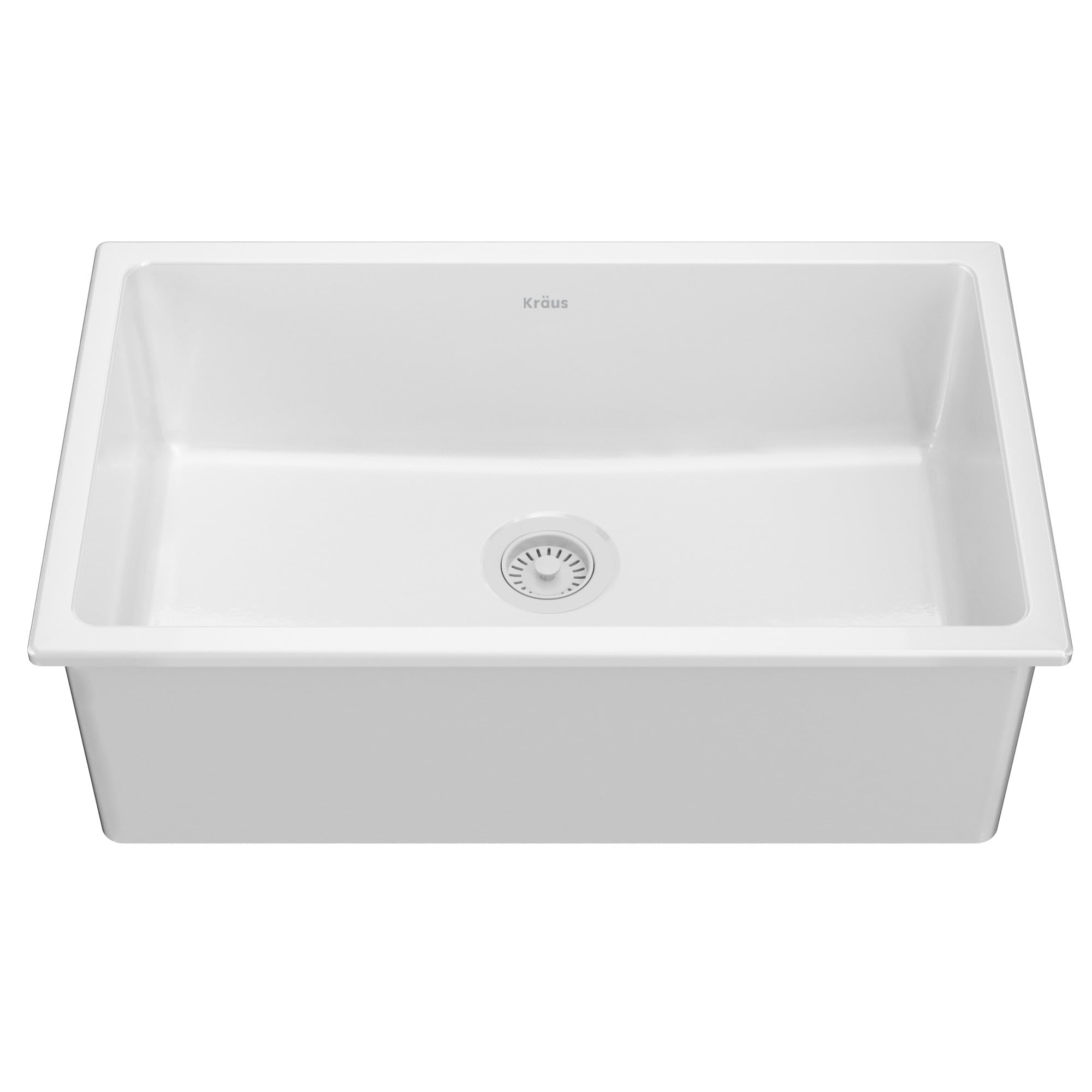 Photo 1 of **BRAND NEW ITEM ** KRAUS Turino™ 30” Drop-In Undermount Fireclay Single Bowl Kitchen Sink with Thick Mounting Deck in Gloss White, KFD1-30GWH