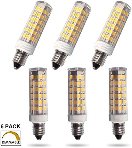 Dimmable E11 Mini Candelabra 6W LED Bulbs,3000K Soft White,JD T4 bulb,120 volt 550LM,50W Equivalent for Chandelier Landscape Lighting,6 Pack,Chener