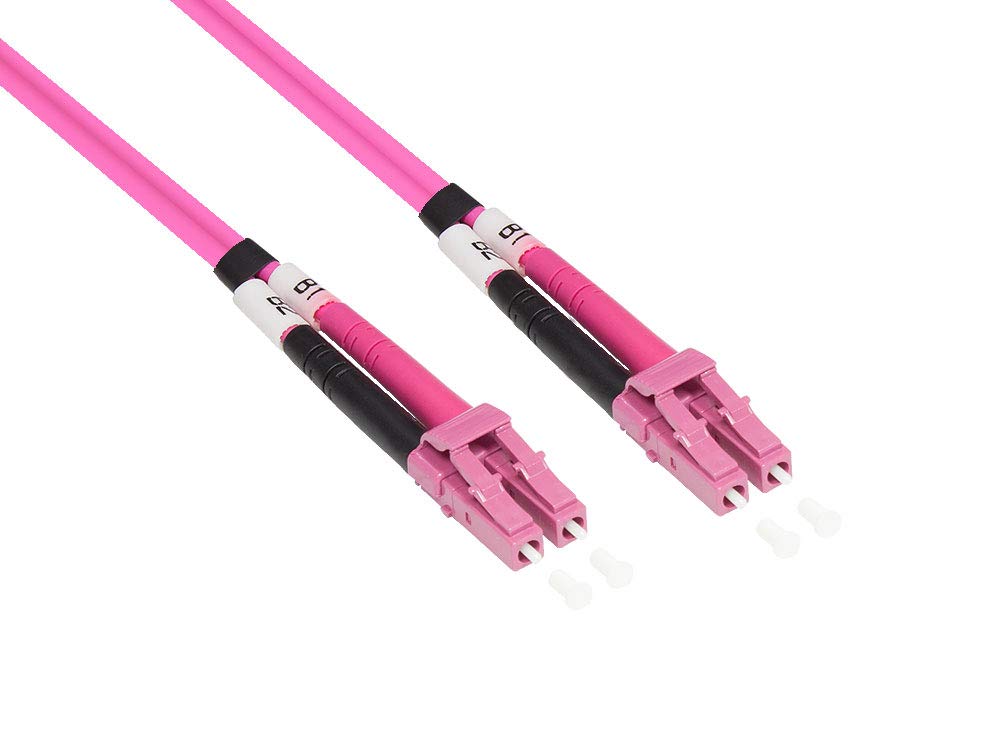 Good Connections LWL Duplex Patch Cable LC to SC Multimode 50/125 Inch Fibre Optic purple OM4 - Violett/Pink 20 m