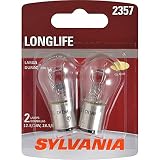 SYLVANIA - 2357 Long Life Miniature - Bulb, Ideal for Daytime Running Lights (DRL) and Back-Up/Reverse Lights (Contains 2 Bulbs)