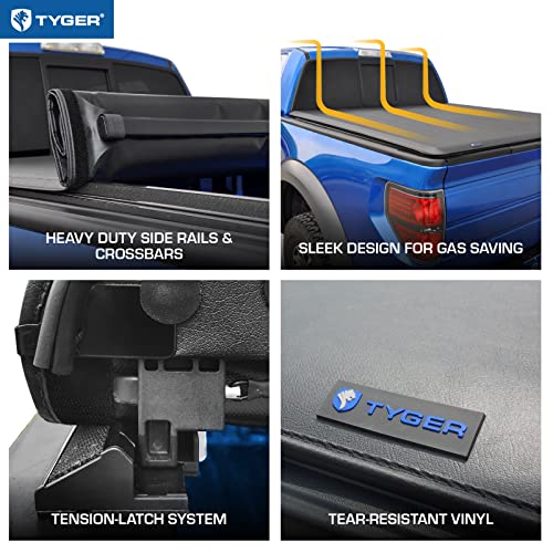 Tyger Auto T1 Soft Roll Up Truck Bed Tonneau Cover Compatible with 2015