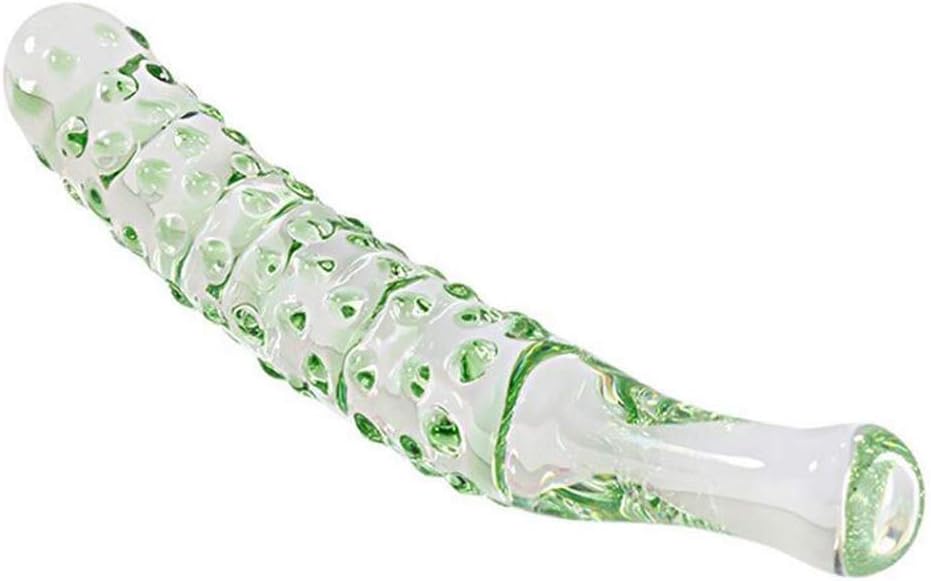 Sucastle 19cm Smooth and Cool Feeling Cozy Glass Massage Wank Couple Relaxing Toys Backpack