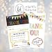 25 Rainbow Banner Kids Thank You Cards, Fill in Thank You Notes for Kid, Blank Personalized Thank Yous for Birthday Gifts, Stationery for Children Boys and Girls