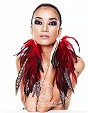 JW Fashmorous Feather Earrings for Women Red Feather Earrings for Women Fashion Valentine Earrings for Women