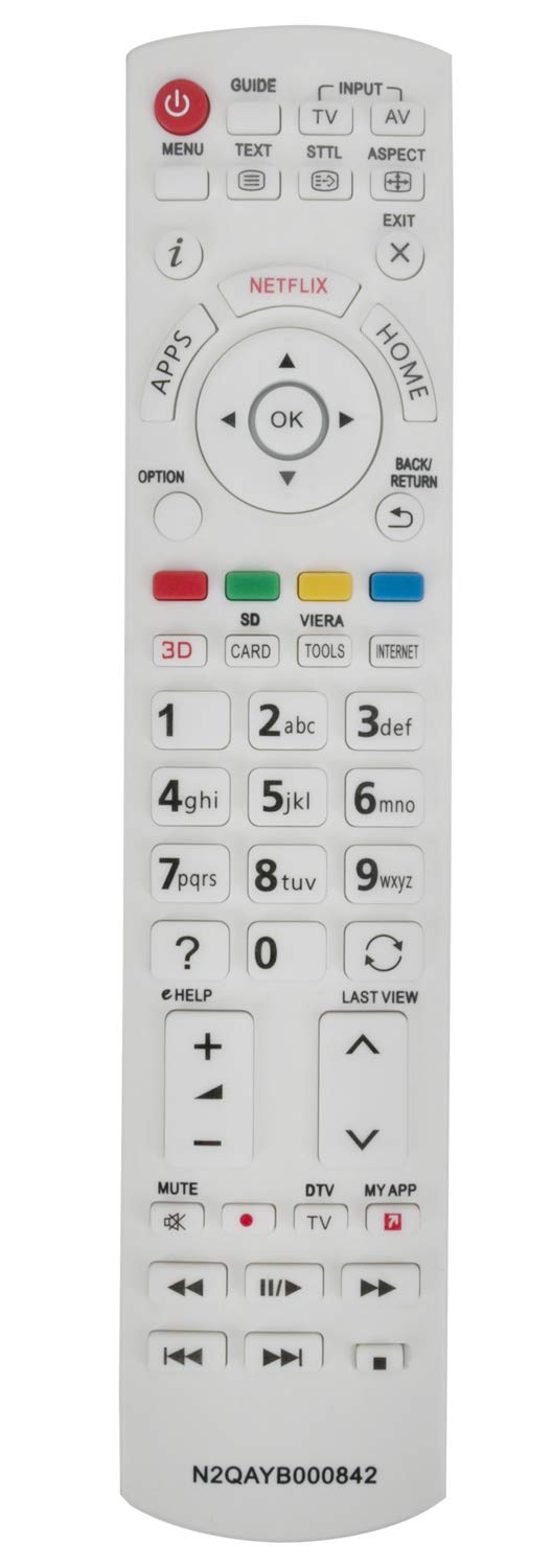 ALLIMITY N2QAYB000842 Remote Control Replaced for Panasonic 3D Smart TV TX-L42DT60E TX-LR42DT60 TX-L55WT60T TX-L42DTW60 TX-L47WT60T TX-LR55DT60 TX-LR55WT60 TX-LR60DT60 TX-LR65WT600
