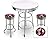 Chrome Bar Table & 2 Chrome Nascar Coca Cola Fabric Seat Barstools