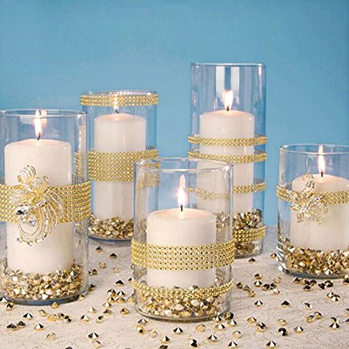 image for Gold Diamond Rhinestone Ribbon Bling Wrap Bulk DIY- Birthday,Bridal/ba