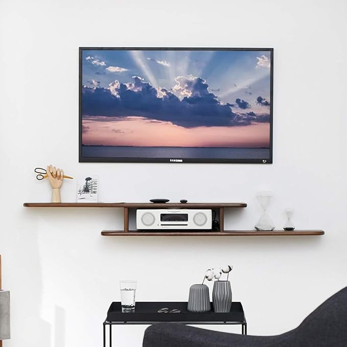 Conjunto de dormitorio Caja superior Colgante de pared Nogal Pared TV