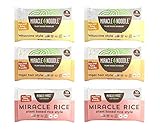 Miracle Noodle Shirataki Konjac Pasta and Rice Variety Pack, 7 oz (Pack of 6), Angel Hair, Rice, Fettucine, Zero Net Carbs, Low Calorie, Gluten Free, Soy Free, Keto Friendly