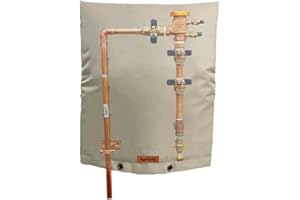Aprllolg Backflow Preventer Insulation Cover, Insulated Well Pump Cover Irrigation Sprinkler Valve Pouch ,Pipe Insulation Covers for Outside Winter Freeze Protection (5°F) (Kahki, 16" W x 20" H)
