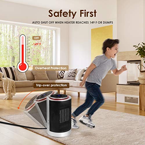 Portable Space Heater, Adjustable Thermostat Heater Corded Electric