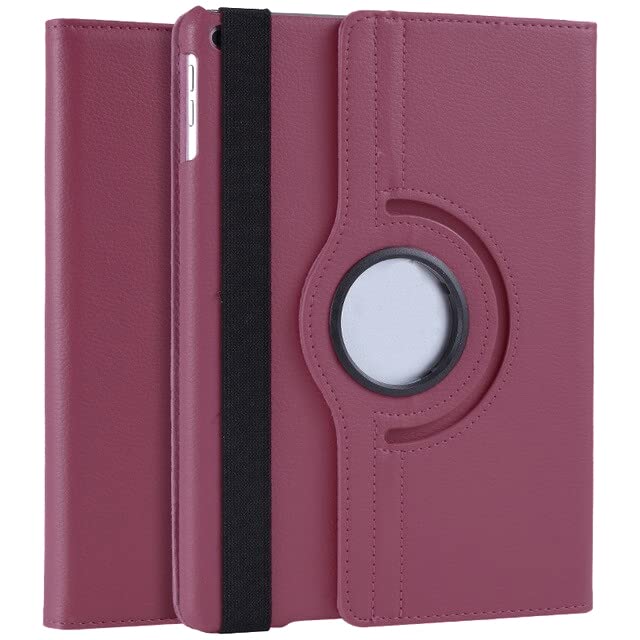 (DV) iPad 9.7inch 360° Rotating Case Cover For Apple iPad 9.7" Air1/ Air 2 & 5th Gen 2017-6th Gen 2018 Smart PU Leather Cover Auto Wake/Sleep (Purple)