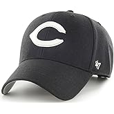 47 Brand MLB Black White Primary Logo MVP Adjustable Structure Baseball Cap Hat, Adult One Size Fits All