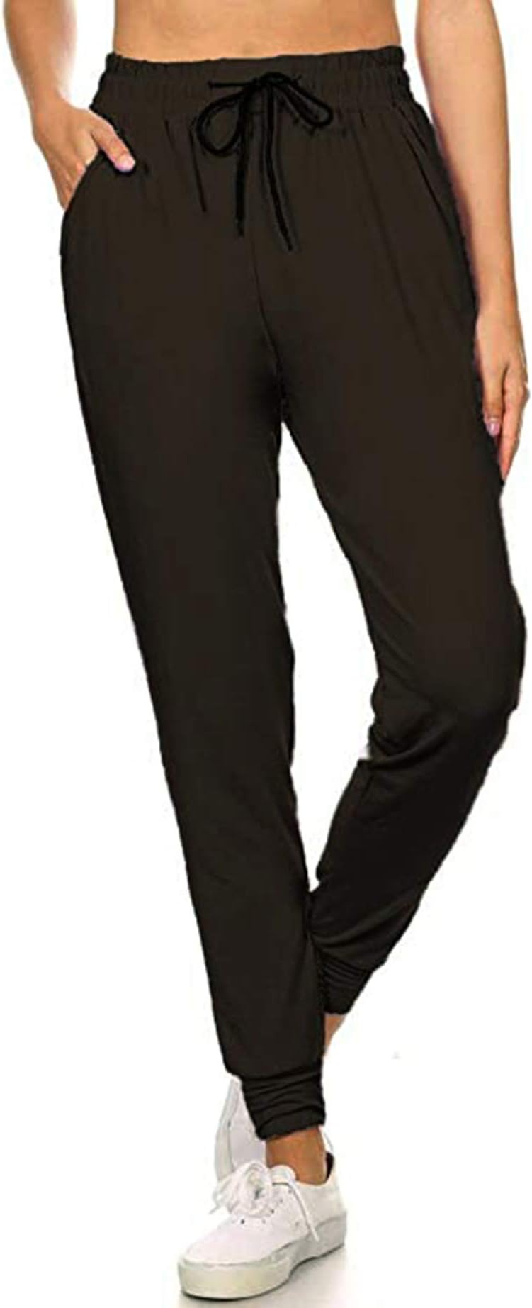 Women's Cinch Bottom Sweatpants Pockets High Waist Sporty Gym Athletic Fit Jogger Pants Lounge Trousers