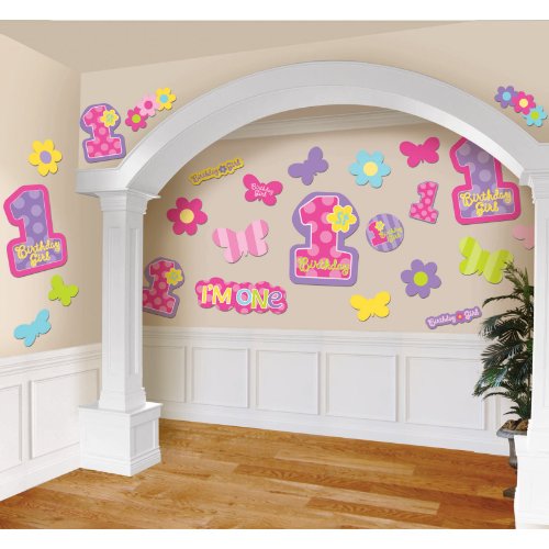 Amscan International One-derful Girl Cutouts Mega Value Pack, Pack Of 30
