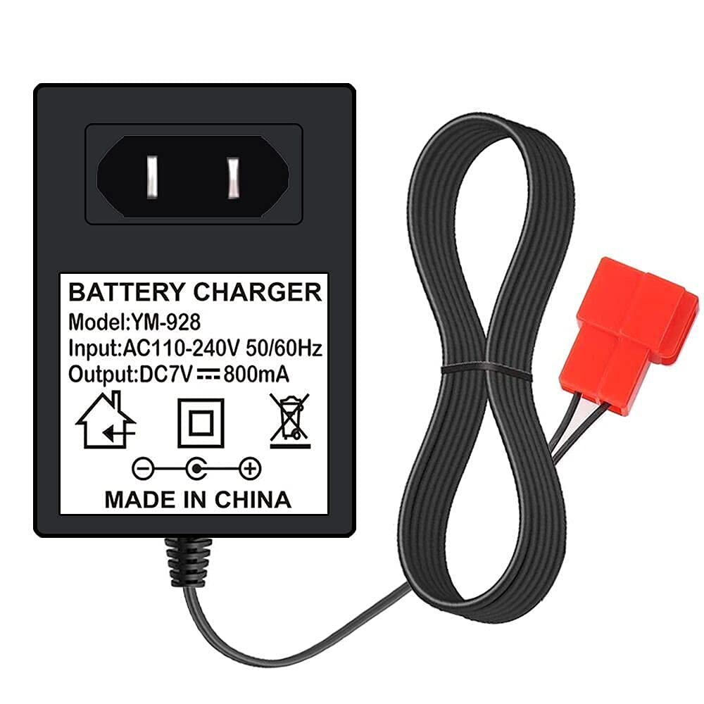 Replacement 6 Volt Battery Charger for BMX X6 Kid TRAX Disney GMC Dinsney Wal-Mart Kid TRAX Moto ATV Quad Disney Ride On Car Red Square Plug, 6V Kids Ride On Car Charger