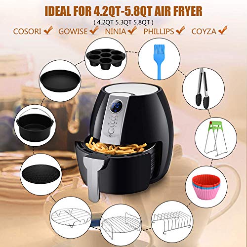 Air Fryer Accessories, 16 Pcs with Recipe Cookbook And Cheat Sheet for Gowise Ninja
