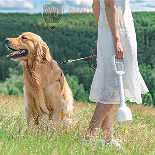 DYNX Beautifuly Designed Dog Pooper Scooper Pet Waste Clean Long Handle Luxary Durable, White